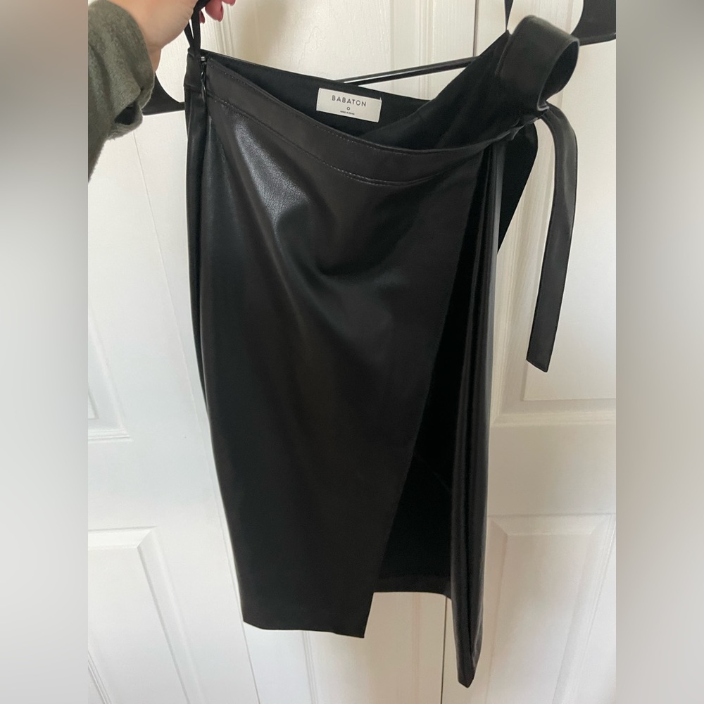 Babato pleather wrap skirt